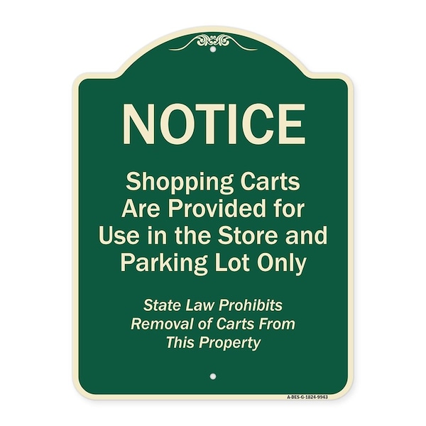 Designer Series-Notice-Shopping Carts Are Provided For Use In The Store And, G-1824-9943